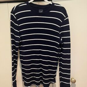 GAP Navy and Cream Cotton Sweater